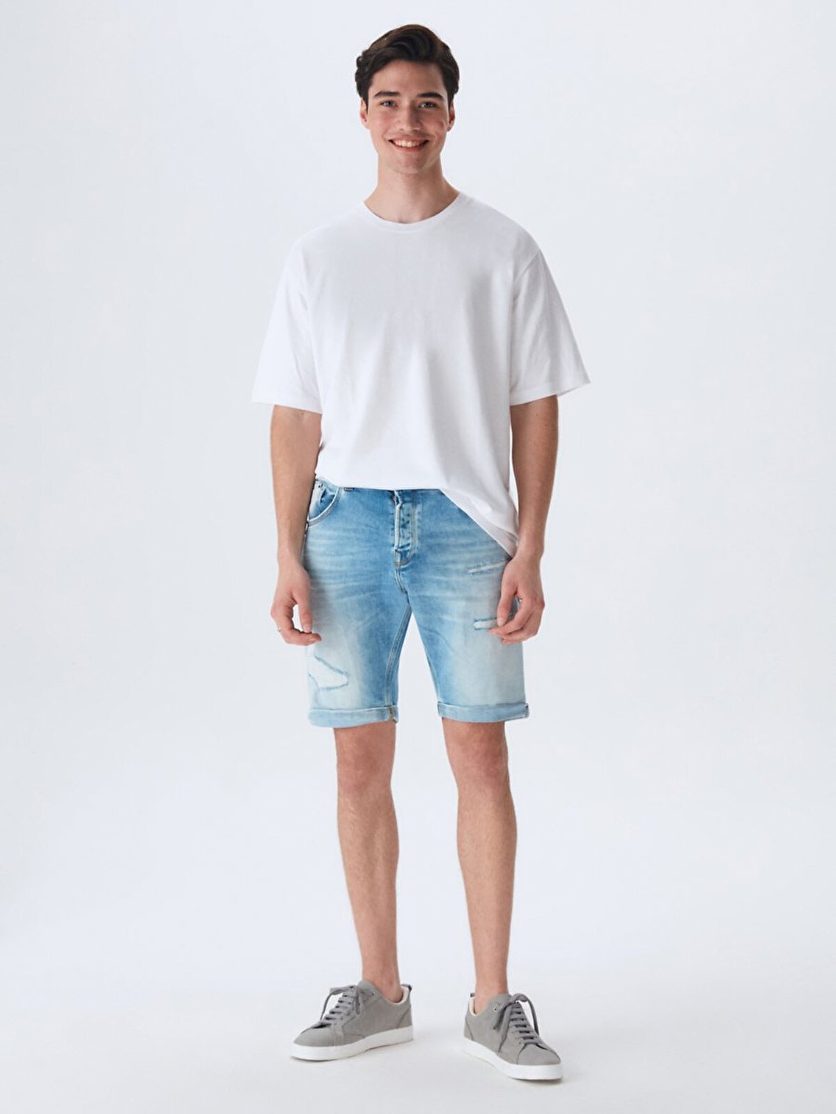 LTB Jungen Shorts Corvin X B - Slim Fit Bermuda Aus Baumwolle | Graue Freizeit-Shorts