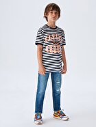Short Sleeved Li̇ned Mix T-shirt Short Sleeved Li̇ned Mix T-shirt