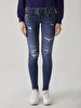 Julita X Tapered Leg Low Waist Jean Trousers