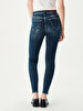 Tanya X Fringe Tapered Leg Mid Waist Jean Trousers