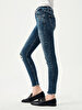 Tanya X Fringe Tapered Leg Mid Waist Jean Trousers