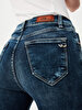 Tanya X Fringe Tapered Leg Mid Waist Jean Trousers