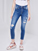 Bernita Split Yüksek Bel Jean Trousers