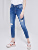 Bernita Split Yüksek Bel Jean Trousers