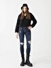 Lonia Fringe Mid Rise Super Skinny Trousers