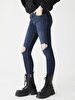 Lonia Fringe Mid Rise Super Skinny Trousers