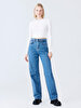 Vionne Wide Leg Yüksek Bel Jean Trousers