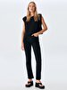 Betiana Split Yüksek Bel Jean Trousers