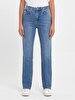 Betiana X Düz Paça Yüksek Bel Jean Trousers