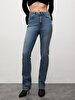 Betiana X Düz Paça Yüksek Bel Jean Trousers