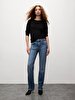 Lerana Düz Paça Yüksek Bel Jean Trousers