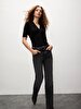 Lerana Düz Paça Yüksek Bel Jean Trousers