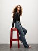 Vionne H Geni̇ş Paça Yüksek Bel Jean Trousers