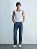 Paul P Straight Leg Mid Waist Jean Trousers
