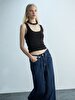 Denissa Geni̇ş Paça Yüksek Bel Jean Trousers
