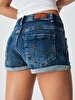 Judie Düşük Bel Jean Shorts