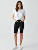 Galena Dar Kesim Yüksek Bel Jean Bermuda