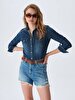 Jadey Yüksek Bel Jean Shorts