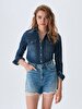 Jadey Yüksek Bel Jean Shorts