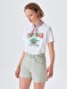 Deana Zip Yüksek Bel Jean Shorts