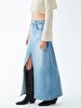 Mimosa Long Yüksek Bel Jean Skirt