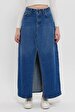 Mimosa Long Yüksek Bel Jean Skirt