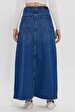 Mimosa Long Yüksek Bel Jean Skirt