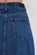 Mimosa Long Yüksek Bel Jean Skirt