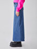 Mimosa Long Yüksek Bel Jean Skirt