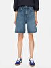 Lores X Comfortable Cut Yüksek Bel Jean Shorts