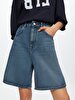 Lores X Comfortable Cut Yüksek Bel Jean Shorts