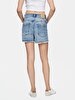 Carola Yüksek Bel Jean Shorts