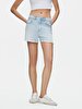 Carola Yüksek Bel Jean Shorts