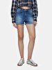 Carola Yüksek Bel Jean Shorts