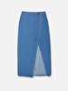 Betsy Pen Cut Jean Skirt