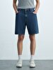 Jadrien Comfortable Cut Yüksek Bel Jean Bermuda