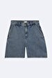 Davina Wide Leg Yüksek Bel Jean Shorts