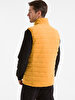 Straight Collar Puffer Yellow Vest