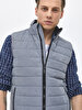 Straight Collar Puffer Grey Vest