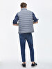Straight Collar Puffer Grey Vest