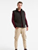 Straight Collar Puffer Black Vest