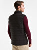 Straight Collar Puffer Black Vest