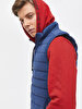 Straight Collar Puffer Navy Vest
