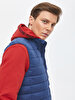 Straight Collar Puffer Navy Vest