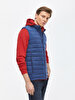 Straight Collar Puffer Navy Vest
