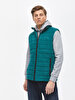 Straight Collar Puffer Green Vest