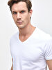 V-neck Basic Fit White T-shirt