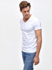 V-neck Basic Fit White T-shirt