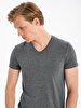 V-neck Basic Fit Anthracite T-shirt