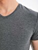 V-neck Basic Fit Anthracite T-shirt